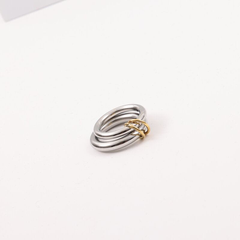 Vintage gold tied silver ring