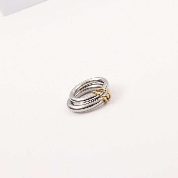 Vintage gold tied silver ring